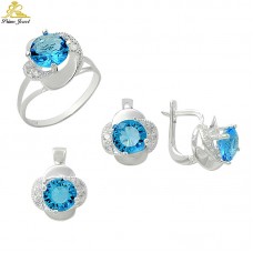 Gümüş zirkon taşlı set